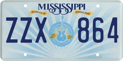 MS license plate ZZX864