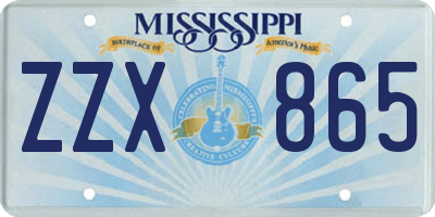 MS license plate ZZX865