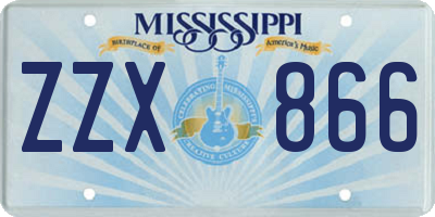 MS license plate ZZX866