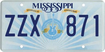 MS license plate ZZX871