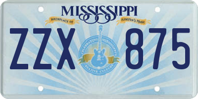 MS license plate ZZX875