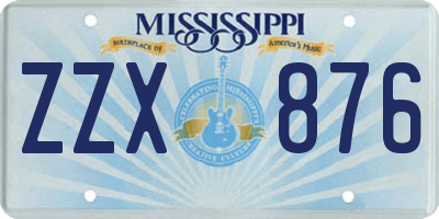 MS license plate ZZX876