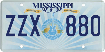 MS license plate ZZX880