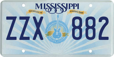 MS license plate ZZX882