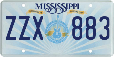 MS license plate ZZX883