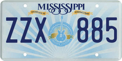 MS license plate ZZX885