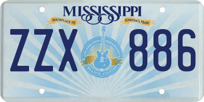 MS license plate ZZX886