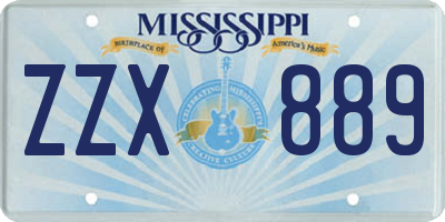 MS license plate ZZX889