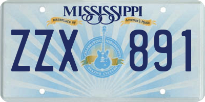 MS license plate ZZX891