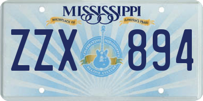 MS license plate ZZX894