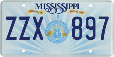 MS license plate ZZX897