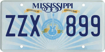 MS license plate ZZX899