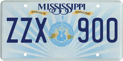 MS license plate ZZX900