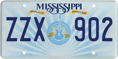 MS license plate ZZX902