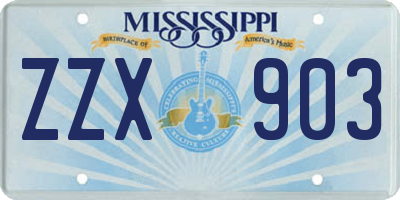 MS license plate ZZX903