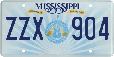 MS license plate ZZX904