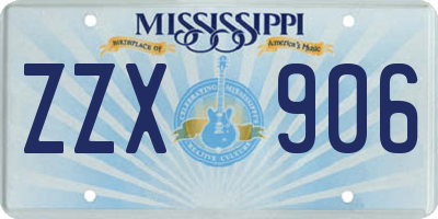 MS license plate ZZX906