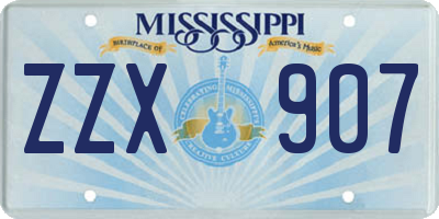 MS license plate ZZX907