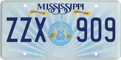 MS license plate ZZX909