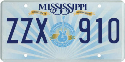 MS license plate ZZX910