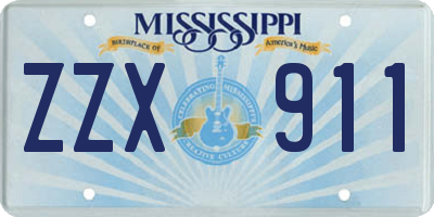 MS license plate ZZX911