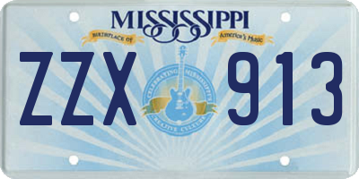 MS license plate ZZX913