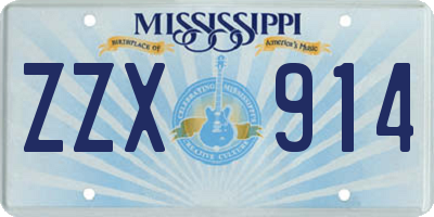 MS license plate ZZX914