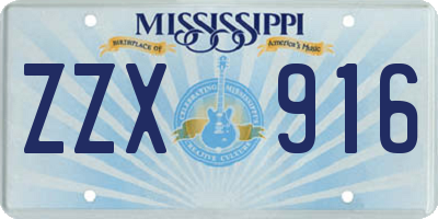 MS license plate ZZX916