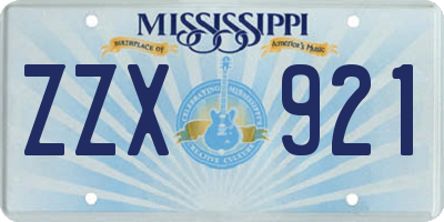 MS license plate ZZX921