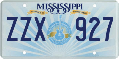 MS license plate ZZX927