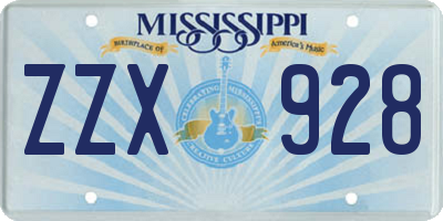 MS license plate ZZX928