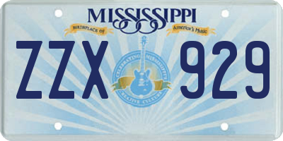 MS license plate ZZX929