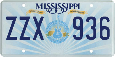 MS license plate ZZX936