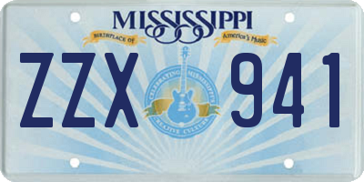 MS license plate ZZX941