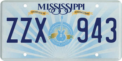 MS license plate ZZX943