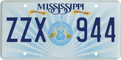 MS license plate ZZX944