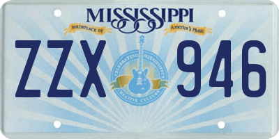 MS license plate ZZX946