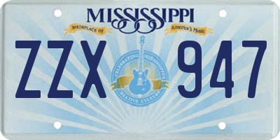 MS license plate ZZX947