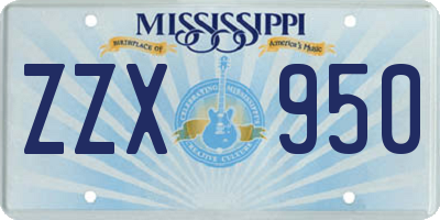 MS license plate ZZX950