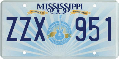 MS license plate ZZX951