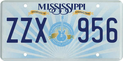 MS license plate ZZX956