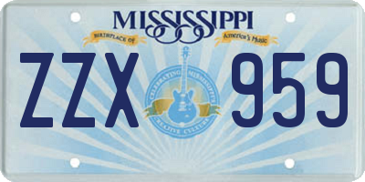 MS license plate ZZX959