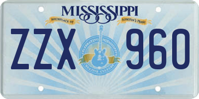 MS license plate ZZX960