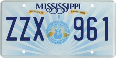 MS license plate ZZX961