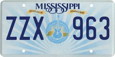 MS license plate ZZX963