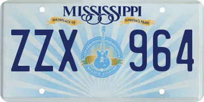 MS license plate ZZX964
