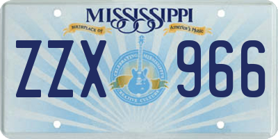 MS license plate ZZX966