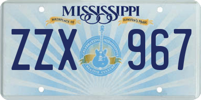 MS license plate ZZX967