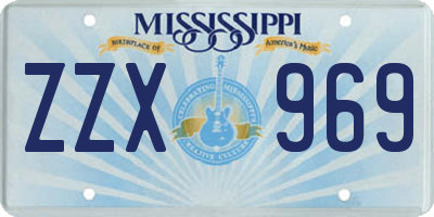 MS license plate ZZX969