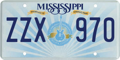 MS license plate ZZX970